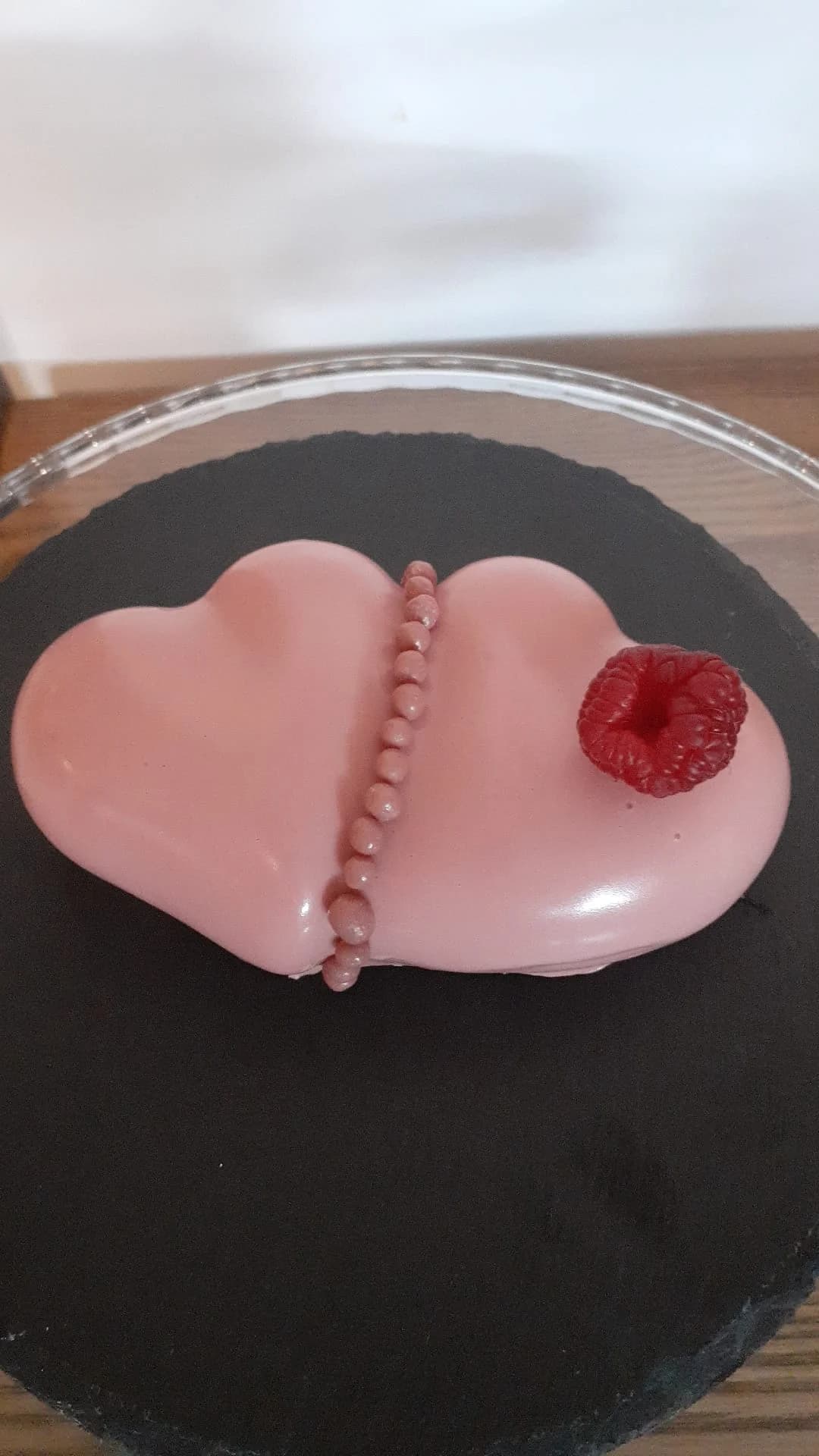 Mono deser serce z malinami — Cake Time Cieszyn